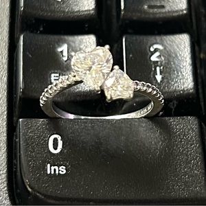 Pandora double heart ring. Like new, size 8.5.